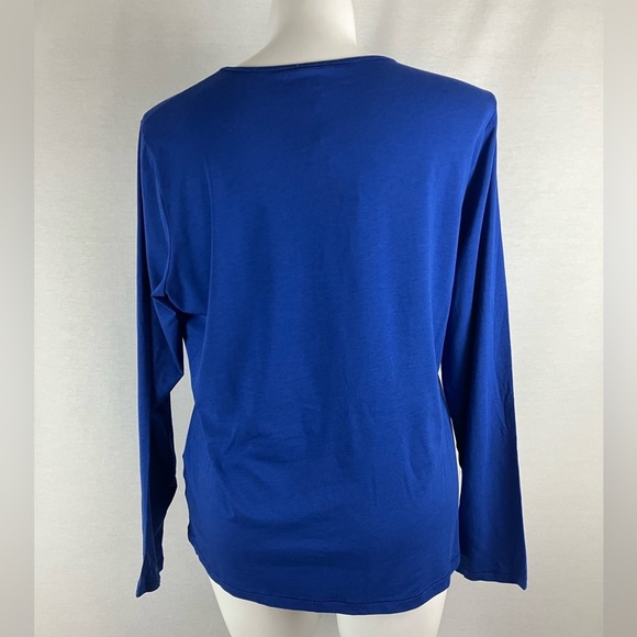 Anne Klein Royal Blue Long Sleeve Tee - Picture 3 of 5